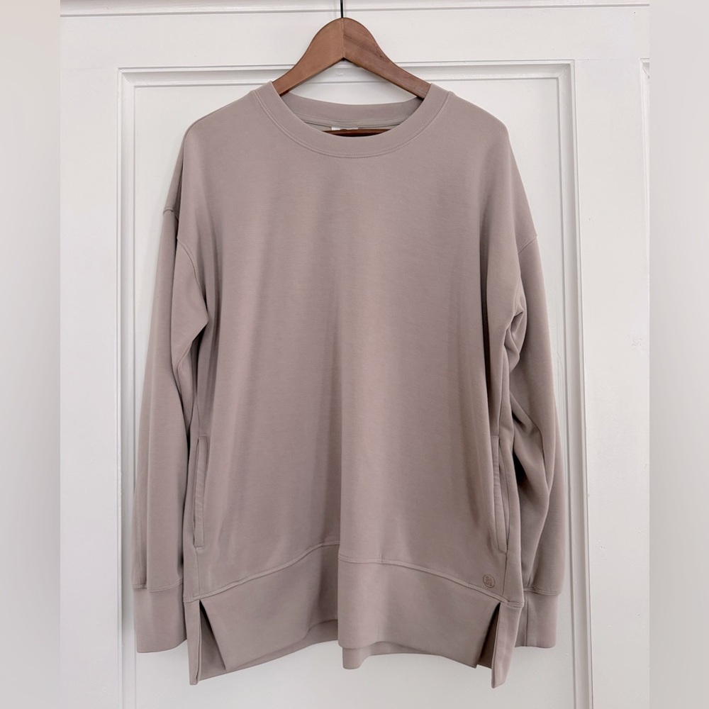 Sage collection taupe tunic with pockets
